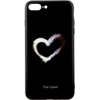 Чохол-накладка TOTO Glass Fashionable Case Apple iPhone 7 Plus/8 Plus Heart on Black