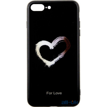 Чохол-накладка TOTO Glass Fashionable Case Apple iPhone 7 Plus/8 Plus Heart on Black