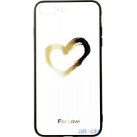 Чохол-накладка TOTO Glass Fashionable Case Apple iPhone 7 Plus/8 plus Heart on White
