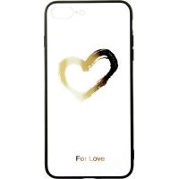 Чохол-накладка TOTO Glass Fashionable Case Apple iPhone 7 Plus/8 plus Heart on White