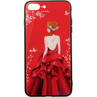 Чохол-накладка TOTO Glass Fashionable Case Apple iPhone 7 Plus/8 Plus Red Dress Girl