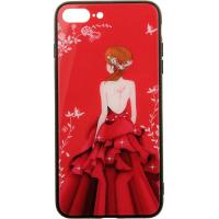Чохол-накладка TOTO Glass Fashionable Case Apple iPhone 7 Plus/8 Plus Red Dress Girl