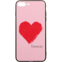Чохол-накладка TOTO Glass Fashionable Case Apple iPhone 7 Plus/8 Plus Red Heart on Pink