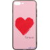 Чохол-накладка TOTO Glass Fashionable Case Apple iPhone 7 Plus/8 Plus Red Heart on Pink — інтернет магазин All-Ok. фото 1