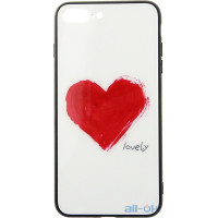 Чохол-накладка TOTO Glass Fashionable Case Apple iPhone 7 Plus/8 Plus Red Heart on White