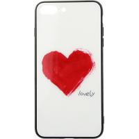 Чохол-накладка TOTO Glass Fashionable Case Apple iPhone 7 Plus/8 Plus Red Heart on White