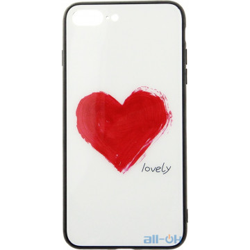 Чохол-накладка TOTO Glass Fashionable Case Apple iPhone 7 Plus/8 Plus Red Heart on White