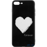 Чохол-накладка TOTO Glass Fashionable Case Apple iPhone 7 Plus/8 Plus White Heart on Black