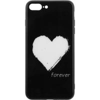 Чохол-накладка TOTO Glass Fashionable Case Apple iPhone 7 Plus/8 Plus White Heart on Black
