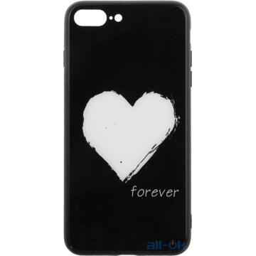 Чохол-накладка TOTO Glass Fashionable Case Apple iPhone 7 Plus/8 Plus White Heart on Black