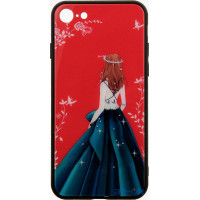 Чохол-накладка TOTO Glass Fashionable Case Apple iPhone 7/8 Green Dress Girl