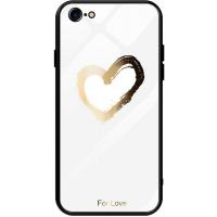 Чохол-накладка TOTO Glass Fashionable Case Apple iPhone 7/8 Heart on White