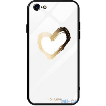 Чохол-накладка TOTO Glass Fashionable Case Apple iPhone 7/8 Heart on White