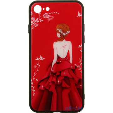 Чохол-накладка TOTO Glass Fashionable Case Apple iPhone 7/8 Red Dress Girl