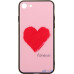 Чохол-накладка TOTO Glass Fashionable Case Apple iPhone 7/8 Red Heart on Pink — інтернет магазин All-Ok. фото 1