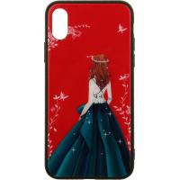 Чохол-накладка TOTO Glass Fashionable Case Apple iPhone X Green Dress Girl