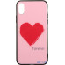 Чохол-накладка TOTO Glass Fashionable Case Apple iPhone X Red Heart on Pink — інтернет магазин All-Ok. фото 1