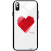 Чохол-накладка TOTO Glass Fashionable Case Apple iPhone X Red Heart on White			 — інтернет магазин All-Ok. фото 1