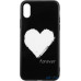 Чохол-накладка TOTO Glass Fashionable Case Apple iPhone X White Heart on Black — інтернет магазин All-Ok. фото 1