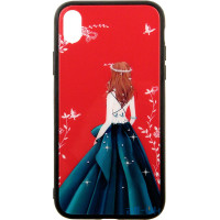 Чохол-накладка TOTO Glass Fashionable Case Apple iPhone XR Green Dress Girl