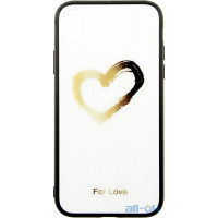 Чохол-накладка TOTO Glass Fashionable Case Apple iPhone XR Heart on White