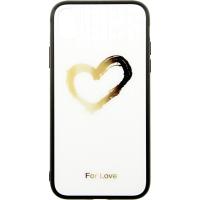 Чохол-накладка TOTO Glass Fashionable Case Apple iPhone XR Heart on White