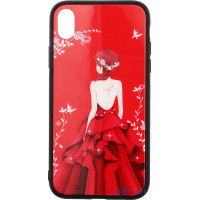 Чохол-накладка TOTO Glass Fashionable Case Apple iPhone XR Red Dress Girl