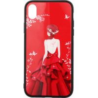 Чохол-накладка TOTO Glass Fashionable Case Apple iPhone XR Red Dress Girl