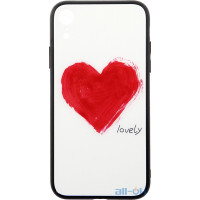 Чохол-накладка TOTO Glass Fashionable Case Apple iPhone XR Red Heart on White