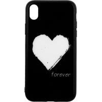 Чохол-накладка TOTO Glass Fashionable Case Apple iPhone XR White Heart on Black