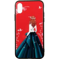 Чохол-накладка TOTO Glass Fashionable Case Apple iPhone XS Green Dress Girl