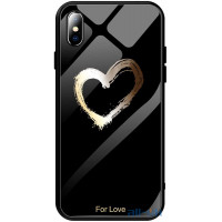 Чохол-накладка TOTO Glass Fashionable Case Apple iPhone XS Heart on Black