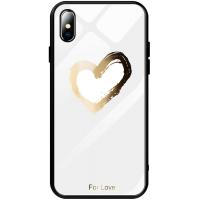 Чохол-накладка TOTO Glass Fashionable Case Apple iPhone XS Heart on White