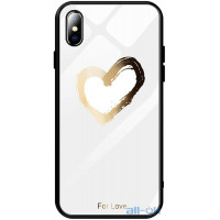 Чохол-накладка  TOTO Glass Fashionable Case Apple iPhone XS Max Heart on White