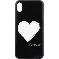 Чохол-накладка TOTO Glass Fashionable Case Apple iPhone XS Max White Heart on Black