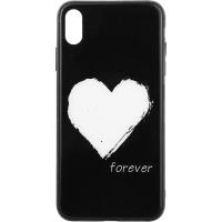 Чохол-накладка TOTO Glass Fashionable Case Apple iPhone XS Max White Heart on Black