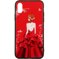 Чохол-накладка TOTO Glass Fashionable Case Apple iPhone XS Red Dress Girl