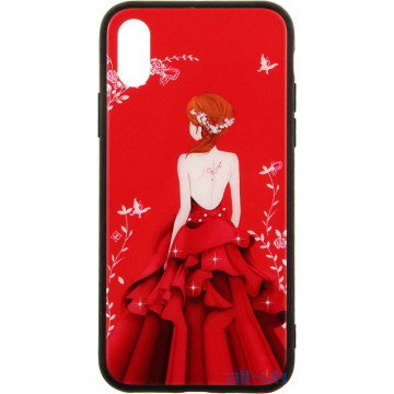Чохол-накладка TOTO Glass Fashionable Case Apple iPhone XS Red Dress Girl