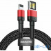 Кабель Baseus Cafule Cable USB for Lightning Special Edition 2.4A 1M Red/Black (CALKLF-G91) — інтернет магазин All-Ok. фото 2