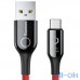 Кабель USB Type-C Baseus C-shaped Light Intelligent power-off Cable USB For Type-C 3A 1M Red (CATCD-09) — інтернет магазин All-Ok. фото 1