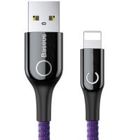 Кабель Lightning Baseus C-shaped Light Intelligent power-off Cable 2.4A 1M Purple (CALCD-05)