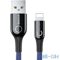 Кабель Lightning Baseus C-shaped Light Intelligent Power-off USB For Lightning 2.4A 1M Blue (CALCD-03)