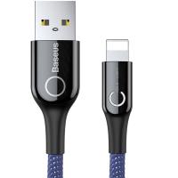 Кабель Lightning Baseus C-shaped Light Intelligent Power-off USB For Lightning 2.4A 1M Blue (CALCD-03)