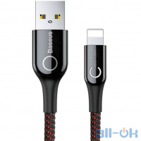 Кабель Lightning Baseus C-shaped Light Intelligent Power-Off Cable Black (CALCD-01)