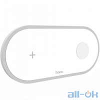 Бездротовий зарядний пристрій Hoco Wireless charging CW20 2 in 1 White