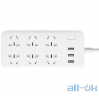 Мережевий фільтр-подовжувач Xiaomi MiJia Power Strip (6 розеток + 3 USB-port) White CXB6-1QM