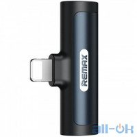 Перехідник REMAX RL-LA03 Lightning Male to 3.5mm+Lightning Female Black