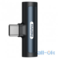 Перехідник REMAX RL-LA03 Type-C Male to 3.5mm+Type-C Female Black