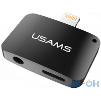 Перехідник USAMS US-SJ137 Lightning 2 in1 Adapter/support ios10.3 Black (IPLA13701)