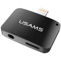 Перехідник USAMS US-SJ137 Lightning 2 in1 Adapter/support ios10.3 Black (IPLA13701)